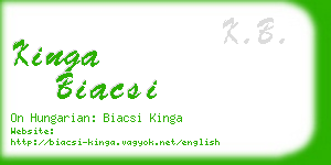 kinga biacsi business card